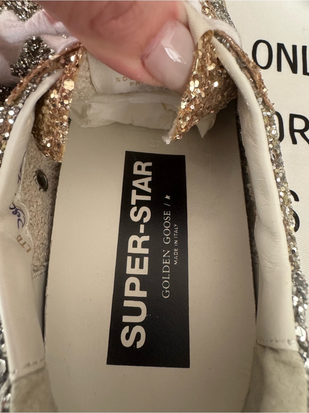 Golden Goose Superstar Bicolor Glitter Sneakers - Picture 8 of 9